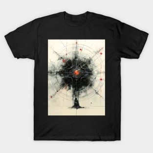 Japanese Geometry: Maui on Fire on a Dark Background T-Shirt